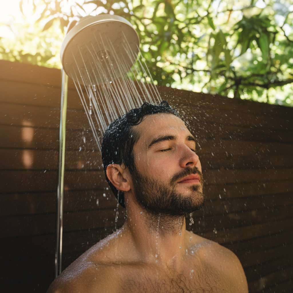 Outdoor shower with different model